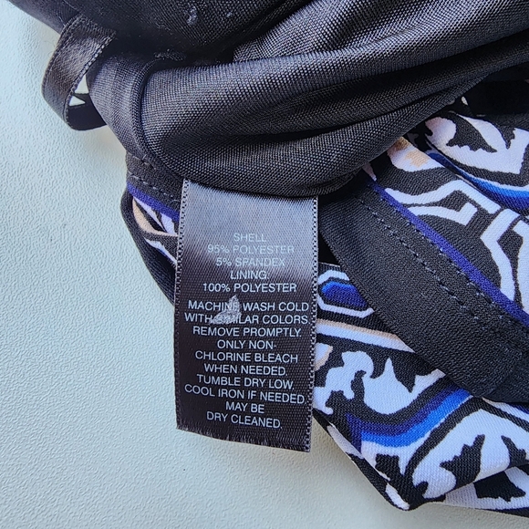 White House Black Market WHBM Blue Floral Print Strapless Dress XXS - Picture 14 of 14